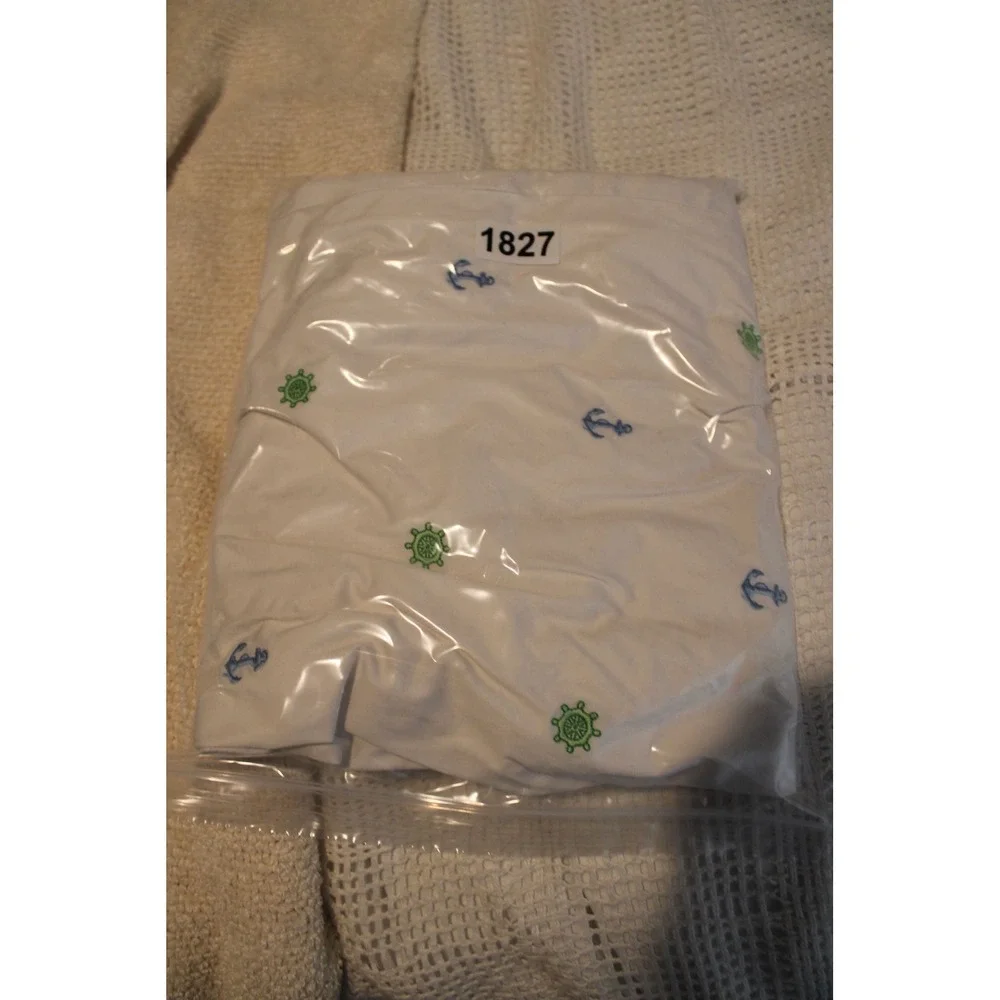 Brooks‎ Brothers Embroidered Nautical Anchor Stretch Pants White Size 10